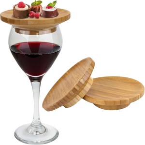 image:imageBambooMN Heavy Duty Bamboo Coasters  375 x 375  Square  10 Piece Coaster SetRound Topper  Vertical