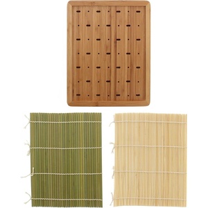 image:imageBambooMN MultiPurpose Bamboo Display Skewers Holder Sushi Making Mats Plus SlateSkewer Holder  Sushi PlateMats