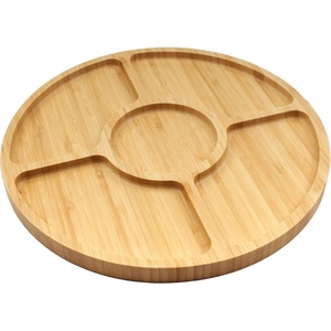 image:imageBambooMN Organic Bamboo Serving Tray Vanity Tea Appetizers Snacks Charcuterie Board 11x55x06  3 Trays12 Diameter