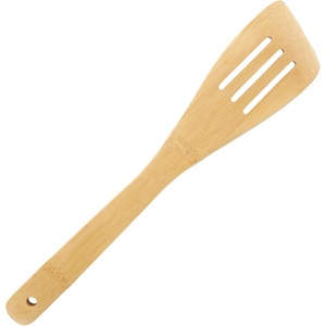 image:imageBambooMN Organic Bamboo Utensil Set Spatula Spoon Tongs  8 PieceB13  Angled Slotted Spatula
