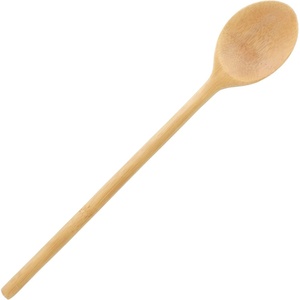 image:imageBambooMN Organic Bamboo Utensil Set Spatula Spoon Tongs  8 PieceB2  Round Handled Spoon  Medium