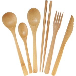image:imageBambooMN Organic Reusable Bamboo Utensil Set 3 Spoons Fork Knife and Chopsticks  30 Sets8