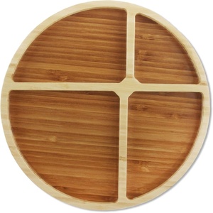 image:imageBambooMN Portion Control Plates  9 Bamboo Ecoware Reusable Dinnerware Divided Round Plates for Healthy Eating Yin Yang 1 PcRound Plate