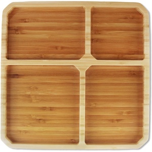 image:imageBambooMN Portion Control Plates  9 Bamboo Ecoware Reusable Dinnerware Divided Round Plates for Healthy Eating Yin Yang 1 PcSquare Plate