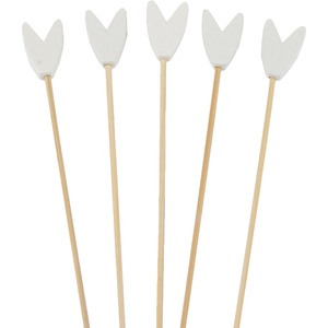 image:imageBambooMN Premium 39 Decorative Tulip End Cocktail Fruit Sandwich Picks Skewers for Catered Events Holidays Restaurants or Buffets Party Supplies 100 PiecesWhite