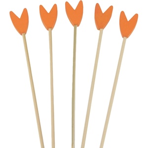 image:imageBambooMN Premium 39 Decorative Tulip End Cocktail Fruit Sandwich Picks Skewers for Catered Events Holidays Restaurants or Buffets Party Supplies 100 PiecesOrange