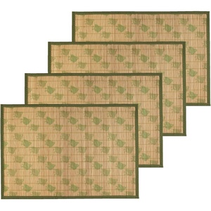 image:imageBambooMN Premium Bamboo Slats Placemat with Fabric Border  Floral Print  12 x 175  Autumn Roses 4 pcsChicken