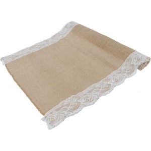 image:imageBambooMN Red 15 x 88 Vintage Lace Burlap Table Runner for Rustic Wedding Bridal Shower Bachelorette Graduation Party Table Home Decor Decorations 1 PiecesNatural