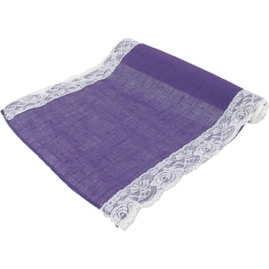 image:imageBambooMN Red 15 x 88 Vintage Lace Burlap Table Runner for Rustic Wedding Bridal Shower Bachelorette Graduation Party Table Home Decor Decorations 1 PiecesPurple