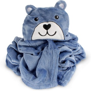 image:imageBambooMN Super Soft Hooded Baby Bath Animal Towels  Cute Nursery Essentials Ages Newborn to Toddler  For GirlsBoysBlue Bear