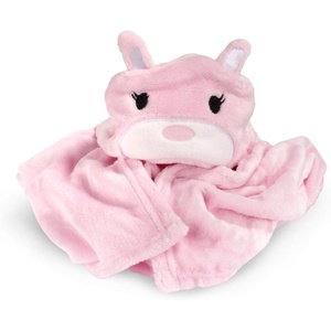image:imageBambooMN Super Soft Hooded Baby Bath Animal Towels  Cute Nursery Essentials Ages Newborn to Toddler  For GirlsBoysPink Rabbit