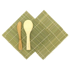 image:imageBambooMN Sushi Making Kit 2x Green Bamboo Rolling Mats 1x Rice Paddle 1x Spreader  100 Bamboo Mats and Utensils