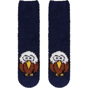 image:imageBambooMN Womens Super Soft Cute Fuzzy Cozy Warm Animal Face Indoor Outdoor Cabin Crew Home SocksEagle 2 Pairs