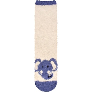 image:imageBambooMN Womens Super Soft Cute Fuzzy Cozy Warm Animal Face Indoor Outdoor Cabin Crew Home SocksElephant