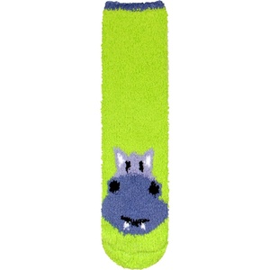 image:imageBambooMN Womens Super Soft Cute Fuzzy Cozy Warm Animal Face Indoor Outdoor Cabin Crew Home SocksHippo