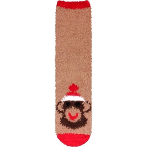 image:imageBambooMN Womens Super Soft Cute Fuzzy Cozy Warm Animal Face Indoor Outdoor Cabin Crew Home SocksMonkey