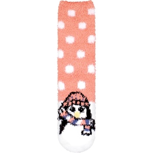 image:imageBambooMN Womens Super Soft Cute Fuzzy Cozy Warm Animal Face Indoor Outdoor Cabin Crew Home SocksPenguin