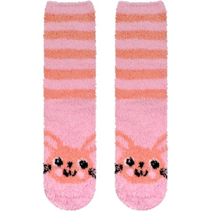 image:imageBambooMN Womens Super Soft Cute Fuzzy Cozy Warm Animal Face Indoor Outdoor Cabin Crew Home SocksRabbit 2 Pairs