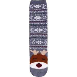 image:imageBambooMN Womens Super Soft Cute Fuzzy Cozy Warm Animal Face Indoor Outdoor Cabin Crew Home SocksReindeer