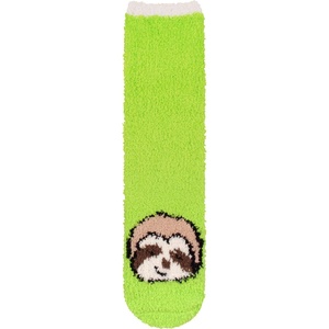 image:imageBambooMN Womens Super Soft Cute Fuzzy Cozy Warm Animal Face Indoor Outdoor Cabin Crew Home SocksSloth
