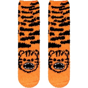 image:imageBambooMN Womens Super Soft Cute Fuzzy Cozy Warm Animal Face Indoor Outdoor Cabin Crew Home SocksTiger 2 Pairs