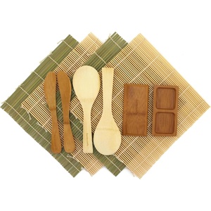 image:imageSushi Making Kit 2 SETS of Green Bamboo Rolling Mats Rice Paddle Spreader Sauce DishCombo Deluxe