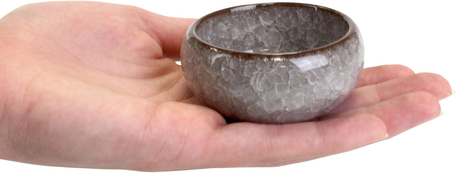 image:imageBambooMN Ice Crack Succulent Pots  6 Pots  Small Round  Assorted Colors  266 Color Small Pots