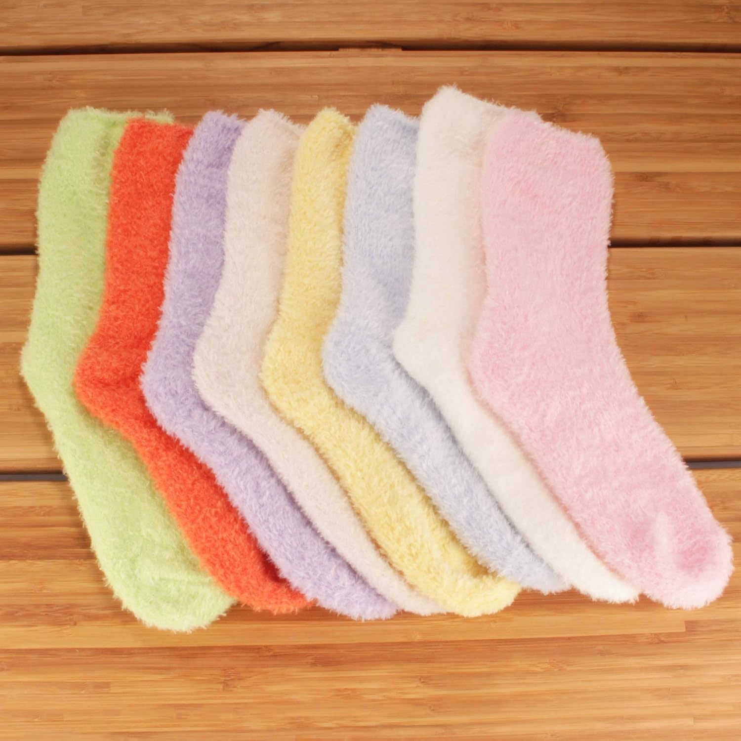 image:imageBambooMN Womens Fuzzy Soft Colored SocksAssortment E