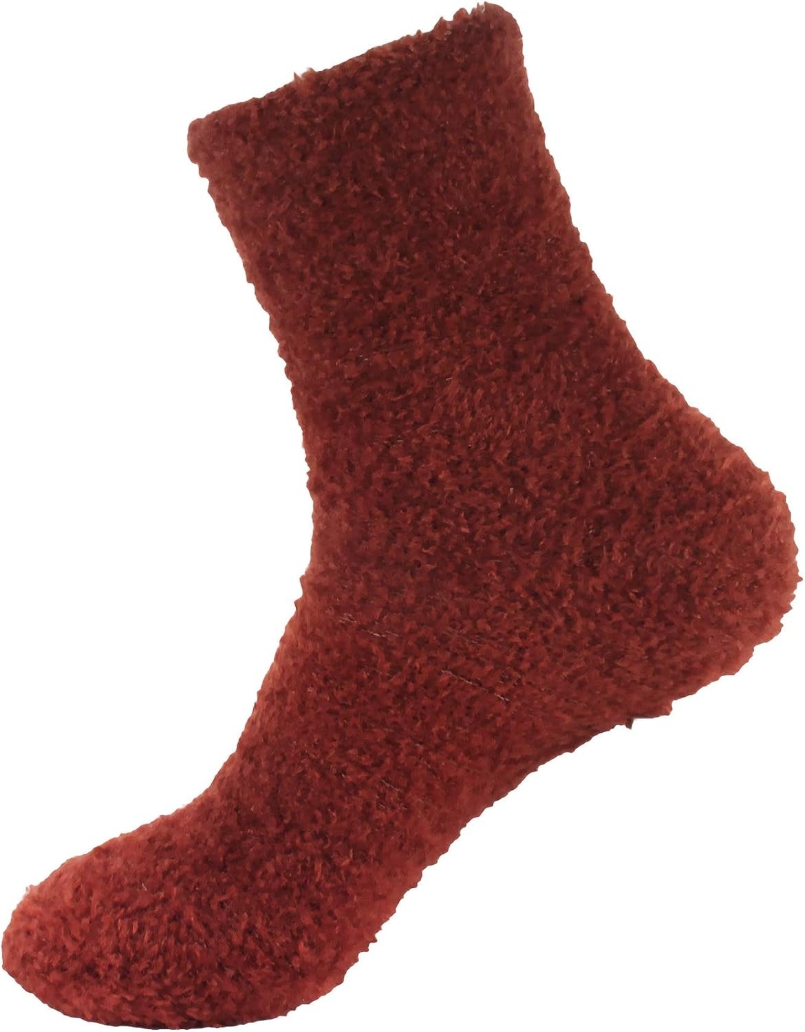 image:imageBambooMN Womens Super Soft and Cozy Feather Light Fuzzy Socks  Multiple Color Options  Two Sizes  Value Packs07  Bricks Burgundy