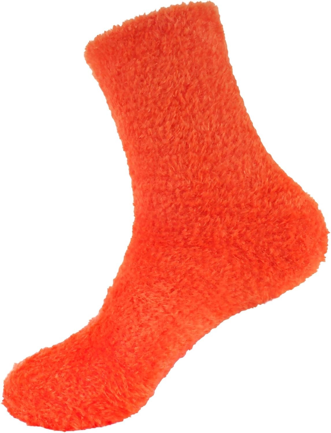 image:imageBambooMN Womens Super Soft and Cozy Feather Light Fuzzy Socks  Multiple Color Options  Two Sizes  Value Packs07x  Sunset Orange