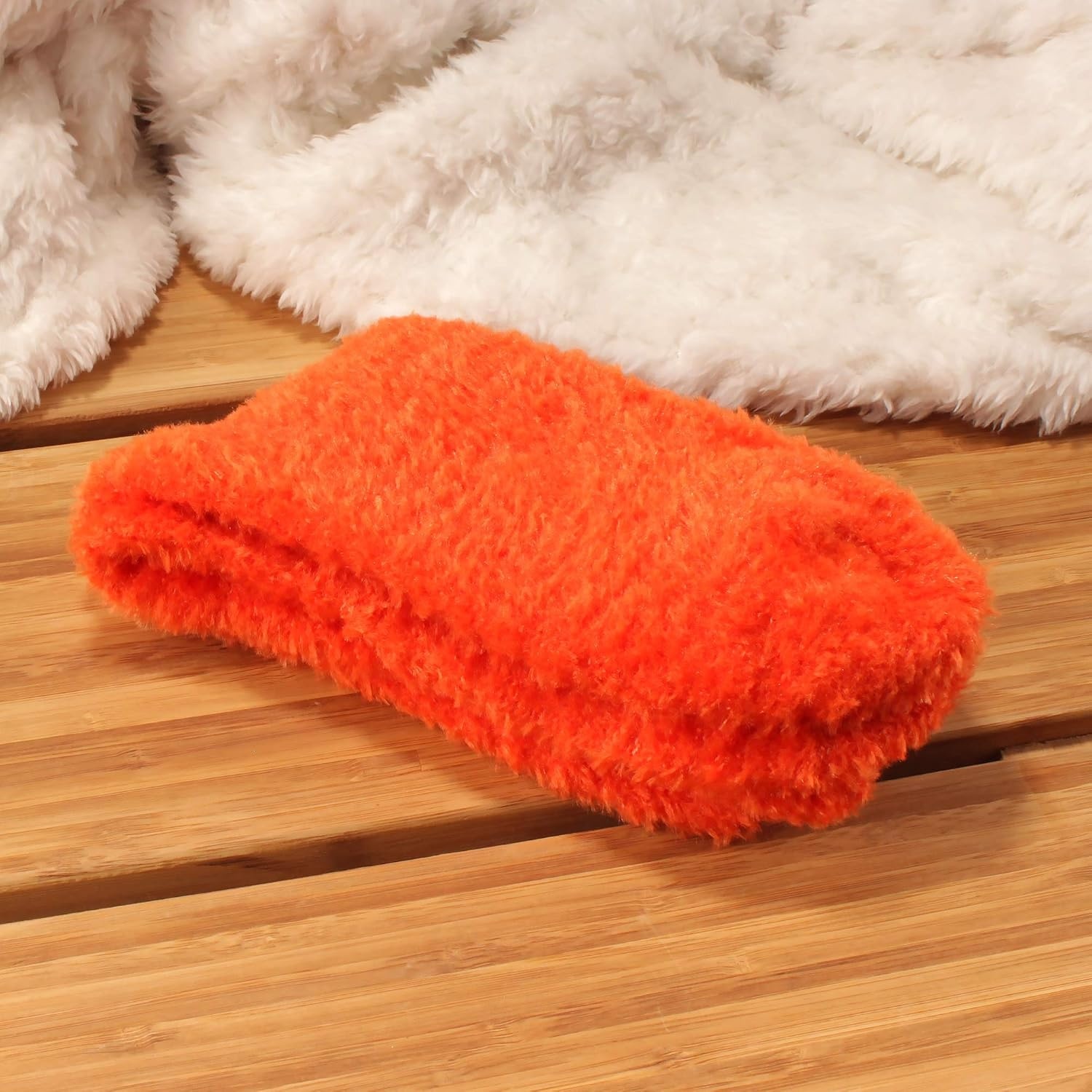 image:imageBambooMN Womens Super Soft and Cozy Feather Light Fuzzy Socks  Multiple Color Options  Two Sizes  Value Packs07x  Sunset Orange