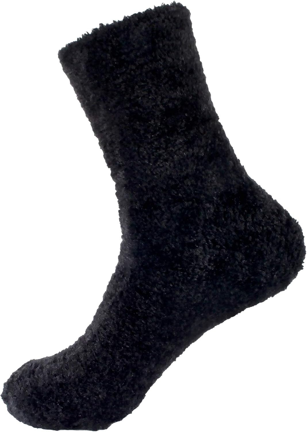 image:imageBambooMN Womens Super Soft and Cozy Feather Light Fuzzy Socks  Multiple Color Options  Two Sizes  Value Packs08  Coal Black