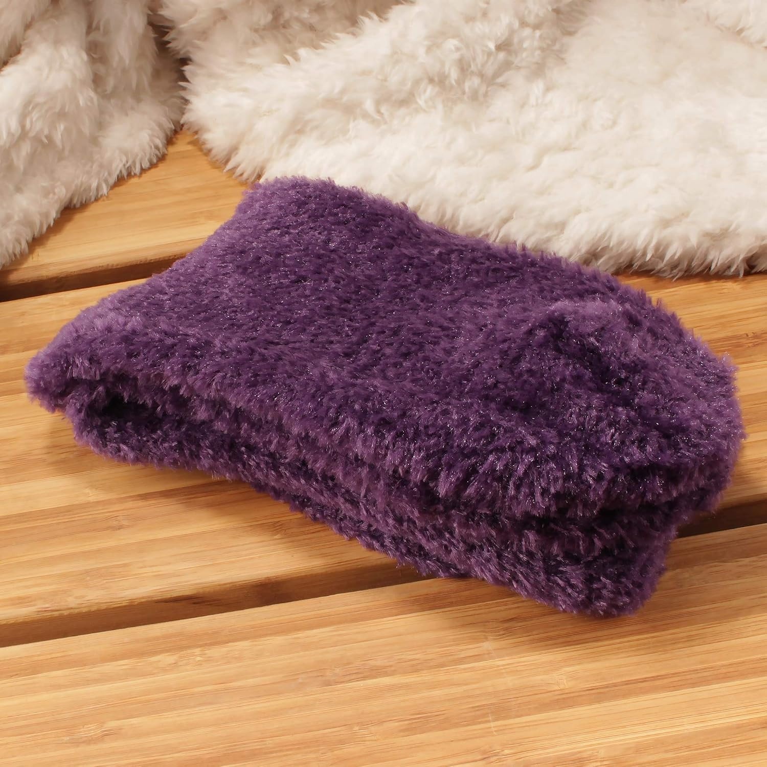 image:imageBambooMN Womens Super Soft and Cozy Feather Light Fuzzy Socks  Multiple Color Options  Two Sizes  Value Packs10  Pirate Purple