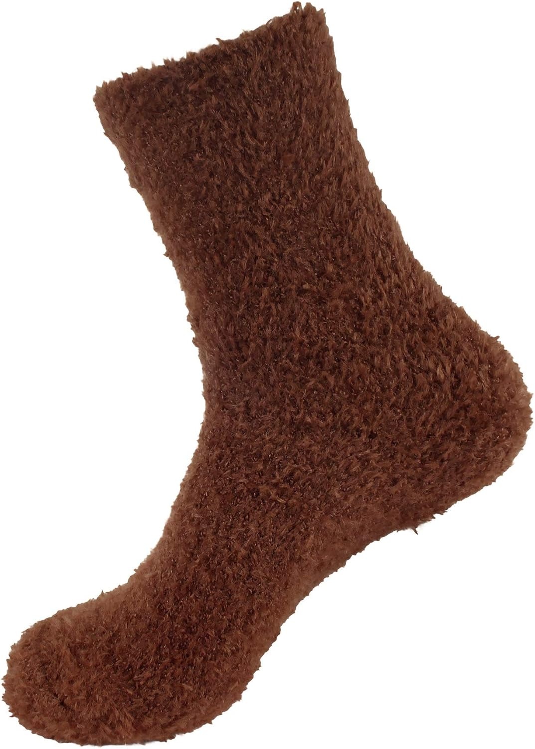 image:imageBambooMN Womens Super Soft and Cozy Feather Light Fuzzy Socks  Multiple Color Options  Two Sizes  Value Packs13  Brown