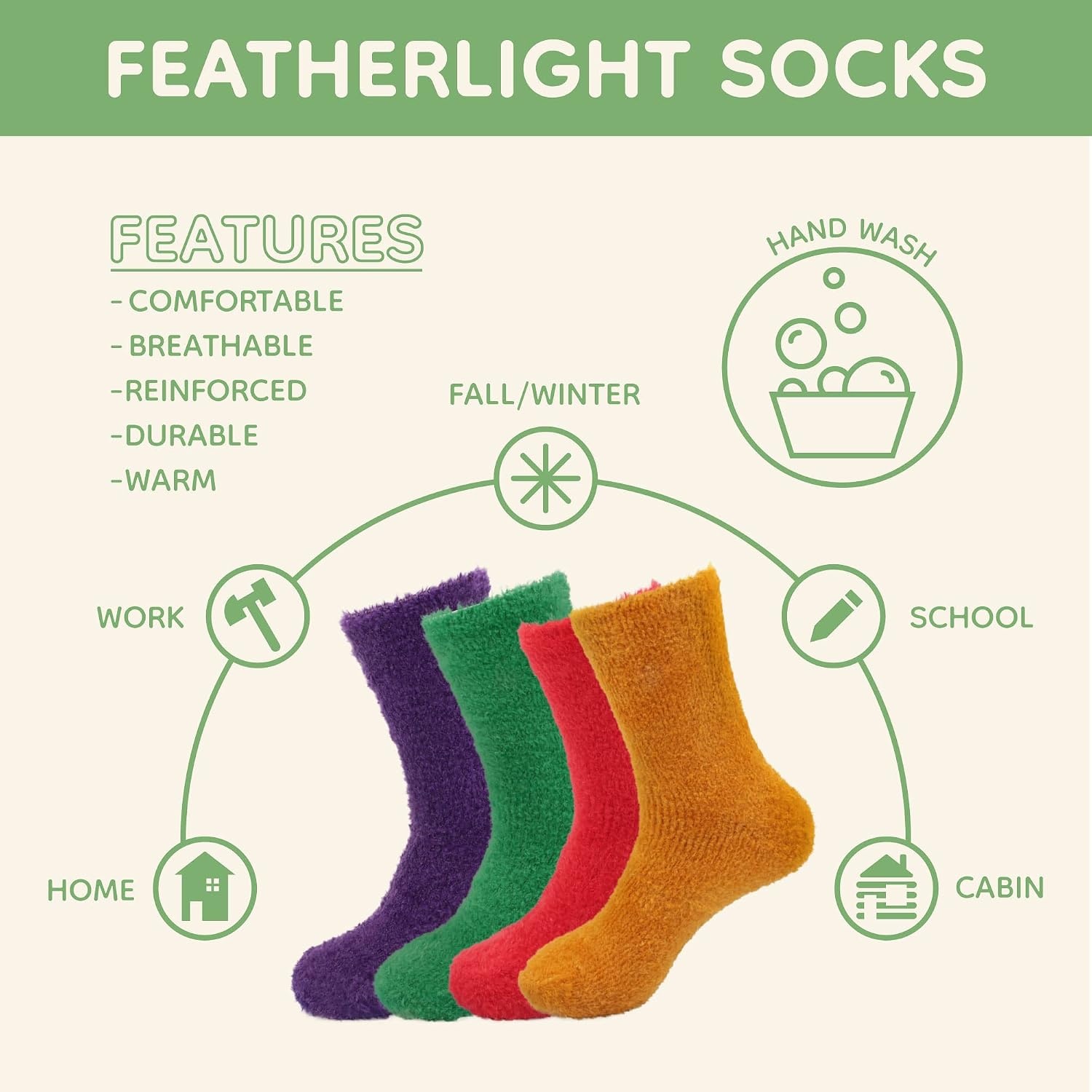 image:imageBambooMN Womens Super Soft and Cozy Feather Light Fuzzy Socks  Multiple Color Options  Two Sizes  Value Packs14  Maroon