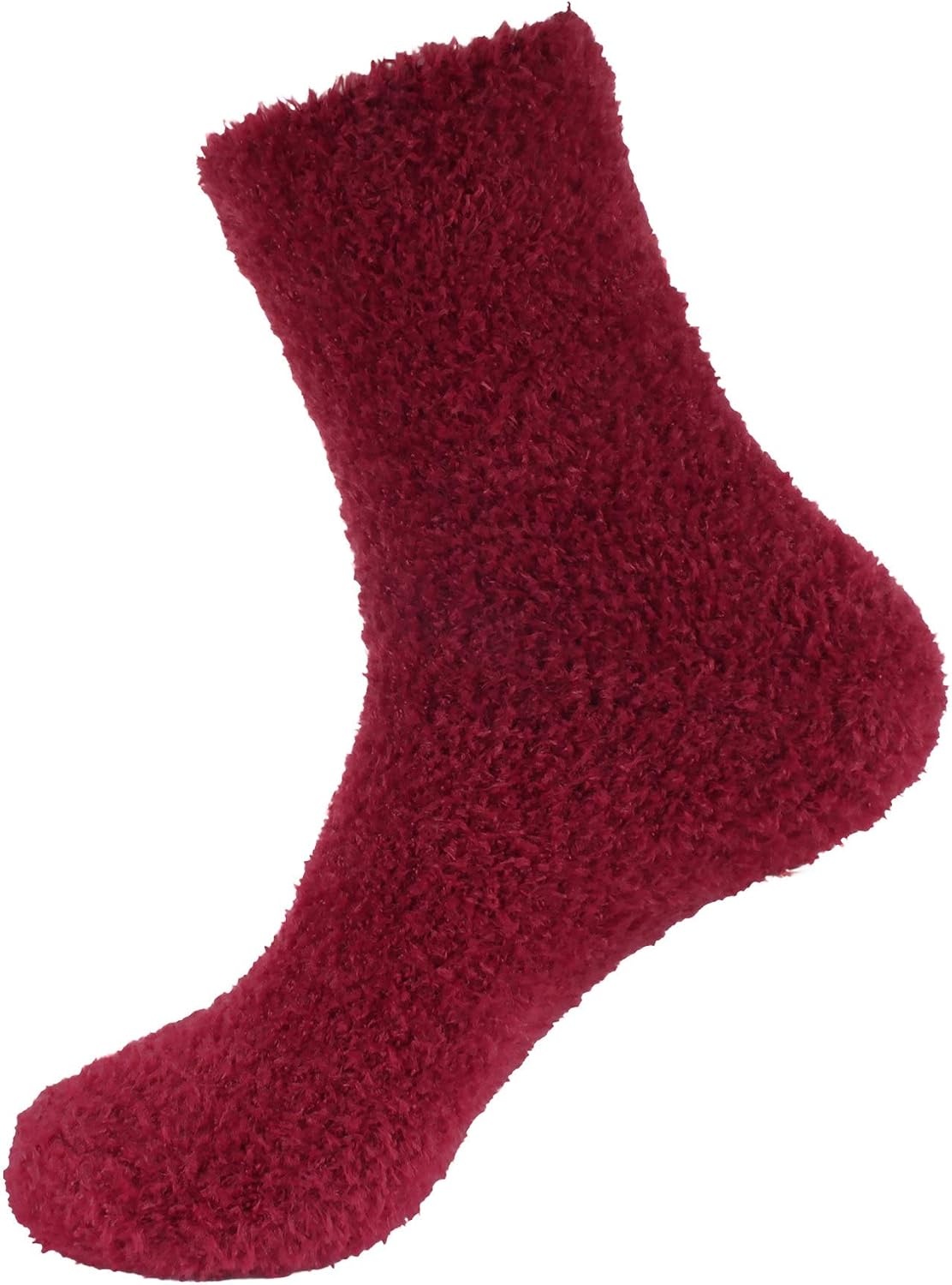 image:imageBambooMN Womens Super Soft and Cozy Feather Light Fuzzy Socks  Multiple Color Options  Two Sizes  Value Packs14  Maroon