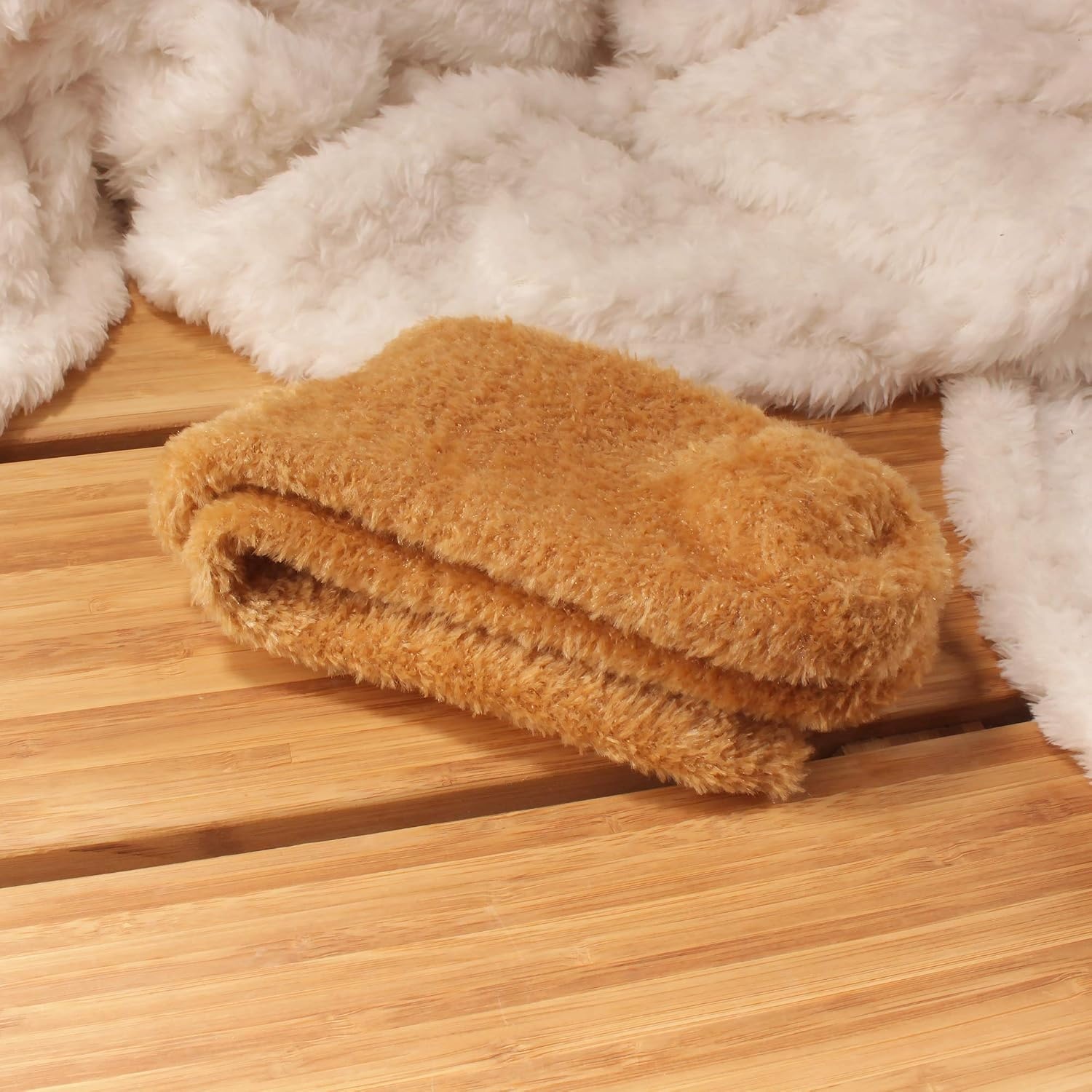 image:imageBambooMN Womens Super Soft and Cozy Feather Light Fuzzy Socks  Multiple Color Options  Two Sizes  Value Packs17  Dijon Brown
