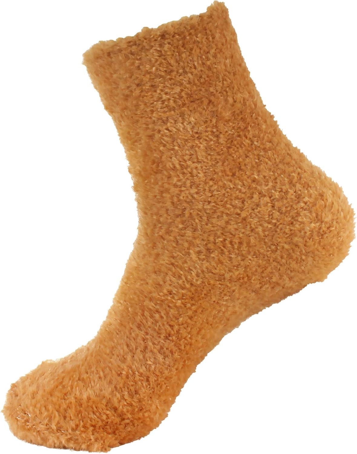 image:imageBambooMN Womens Super Soft and Cozy Feather Light Fuzzy Socks  Multiple Color Options  Two Sizes  Value Packs17  Dijon Brown