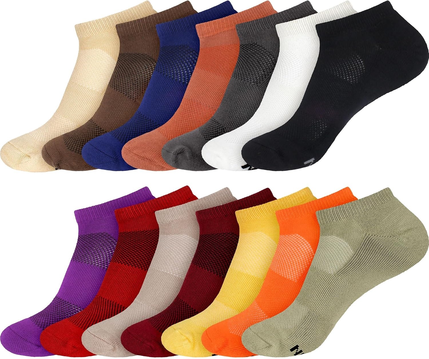 image:imageWomens Rayon from Bamboo Fiber Colored Sports Superior Wicking Athletic Ankle Socks  4 Pair Value PackBrown