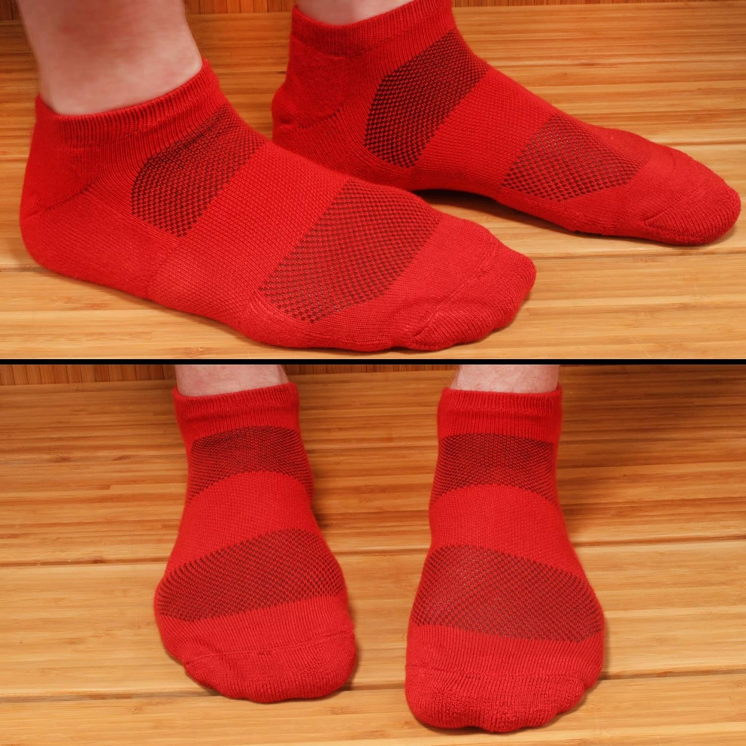 image:imageWomens Rayon from Bamboo Fiber Colored Sports Superior Wicking Athletic Ankle Socks  4 Pair Value PackCherry Red