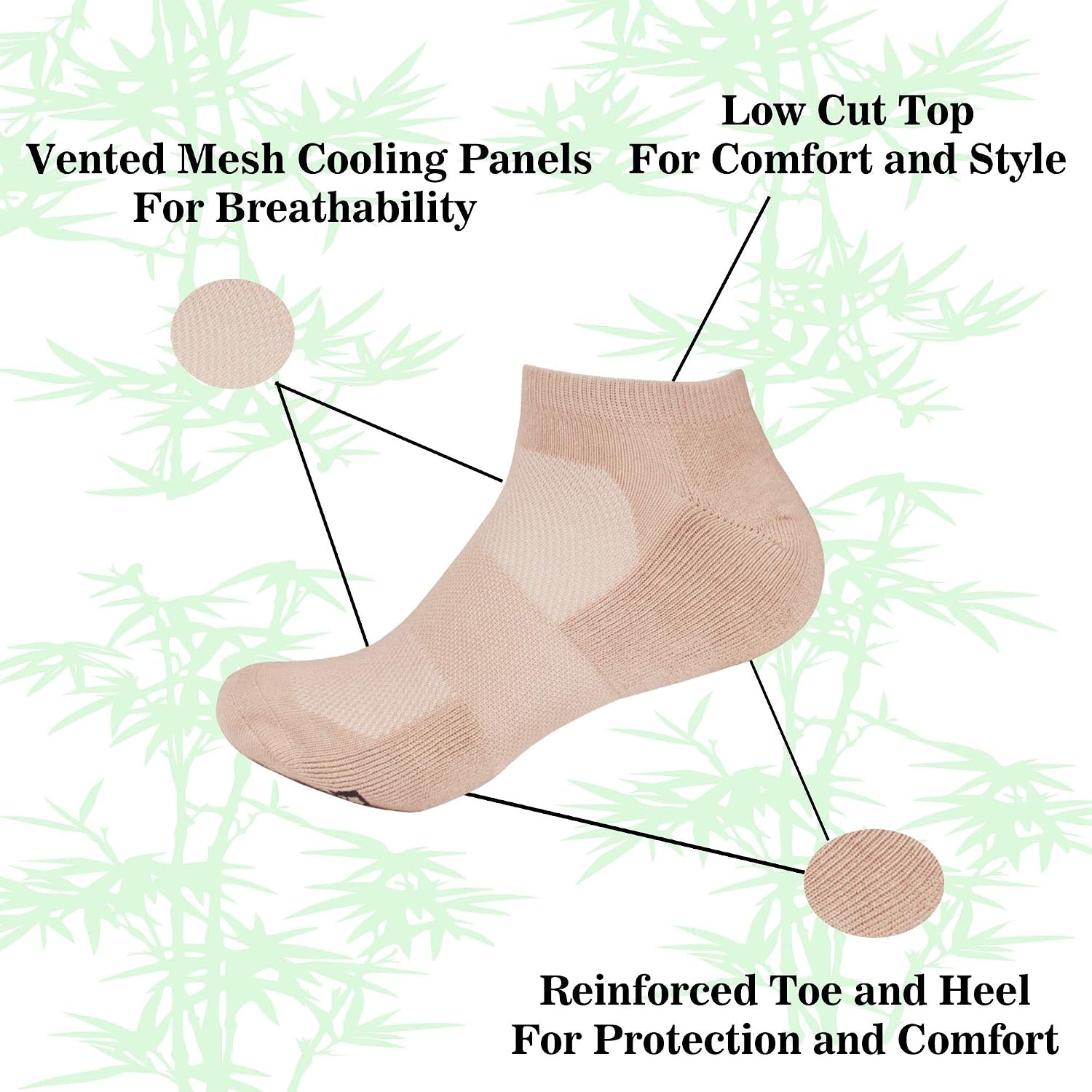 image:imageWomens Rayon from Bamboo Fiber Colored Sports Superior Wicking Athletic Ankle Socks  4 Pair Value PackGrey