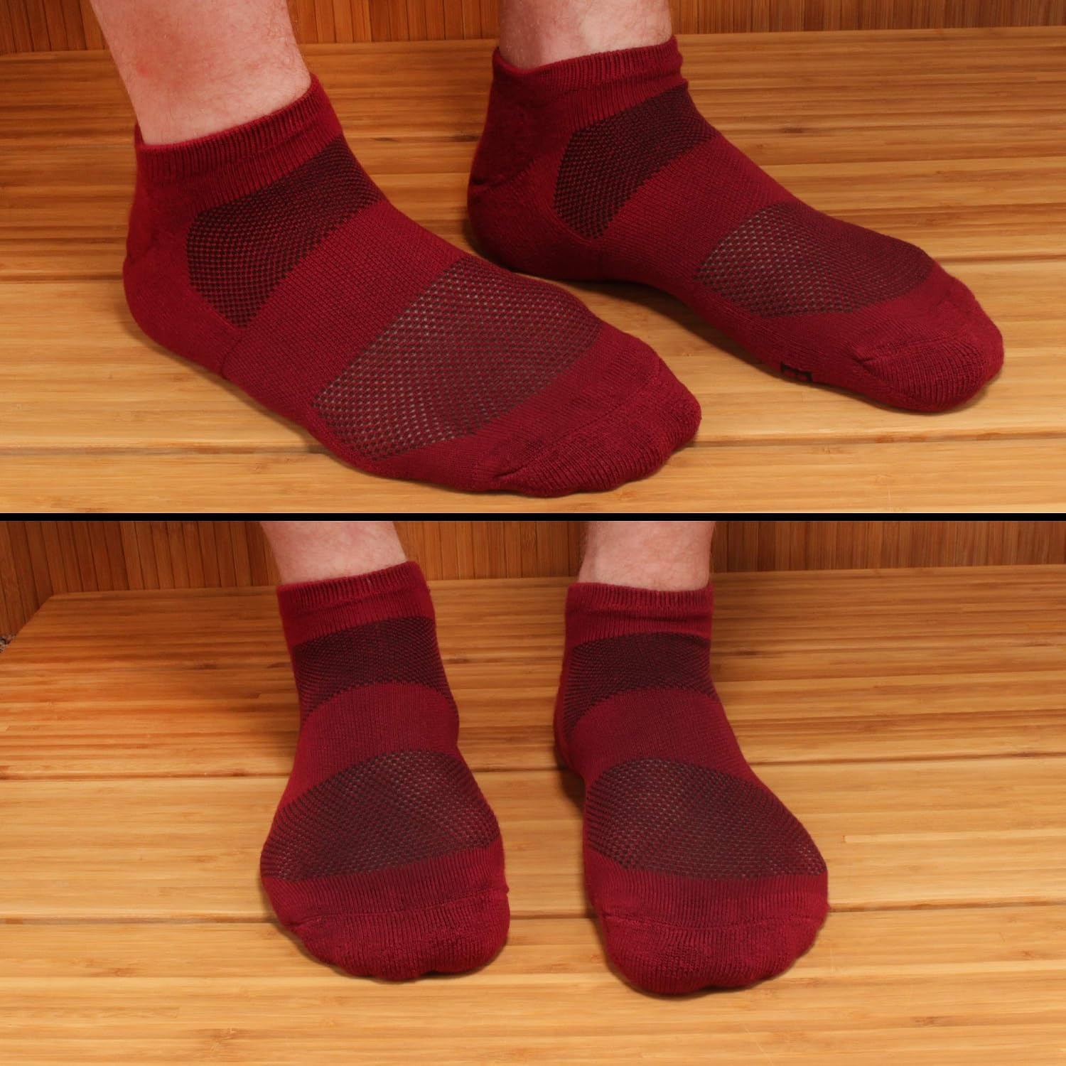 image:imageWomens Rayon from Bamboo Fiber Colored Sports Superior Wicking Athletic Ankle Socks  4 Pair Value PackMaroon