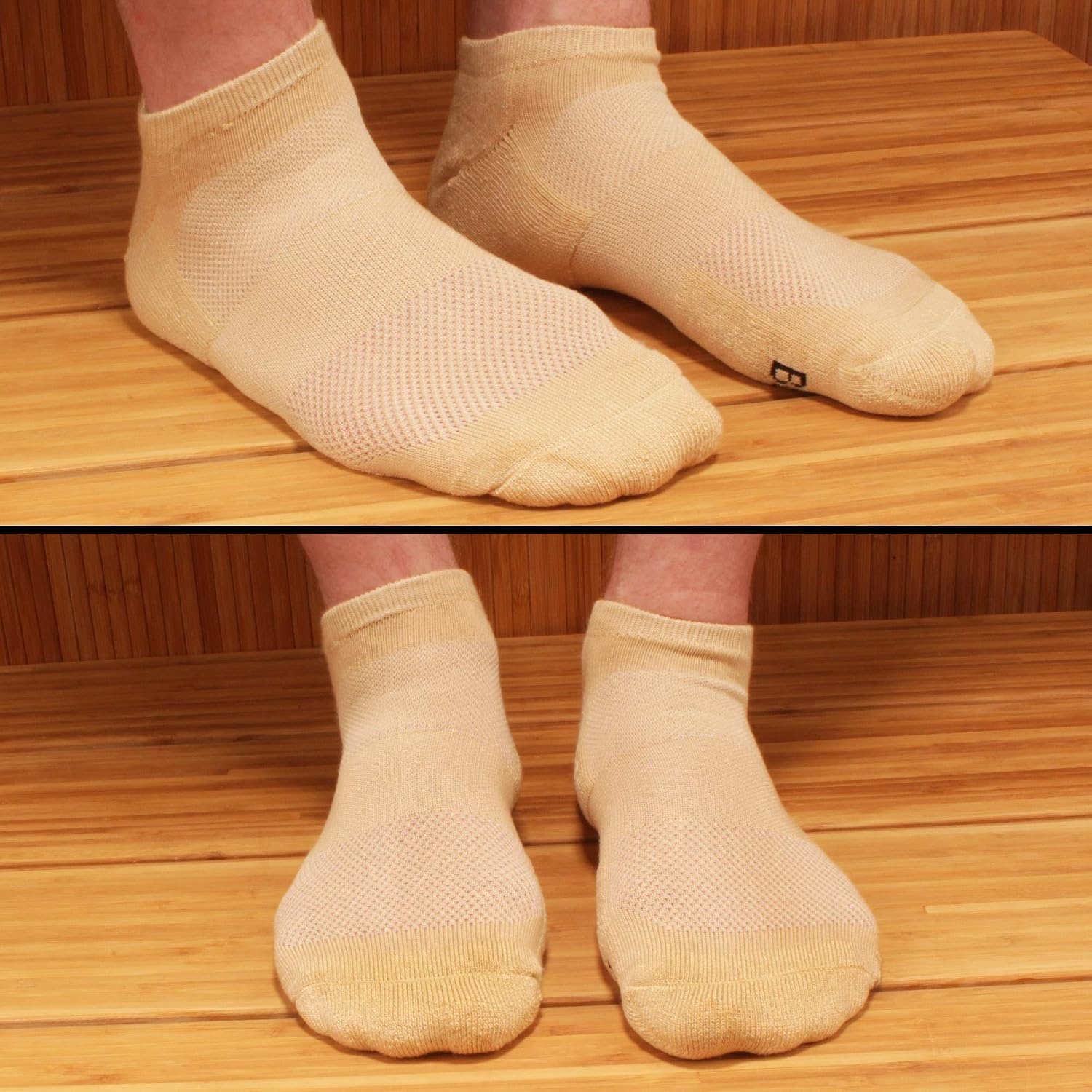 image:imageWomens Rayon from Bamboo Fiber Colored Sports Superior Wicking Athletic Ankle Socks  4 Pair Value PackTan