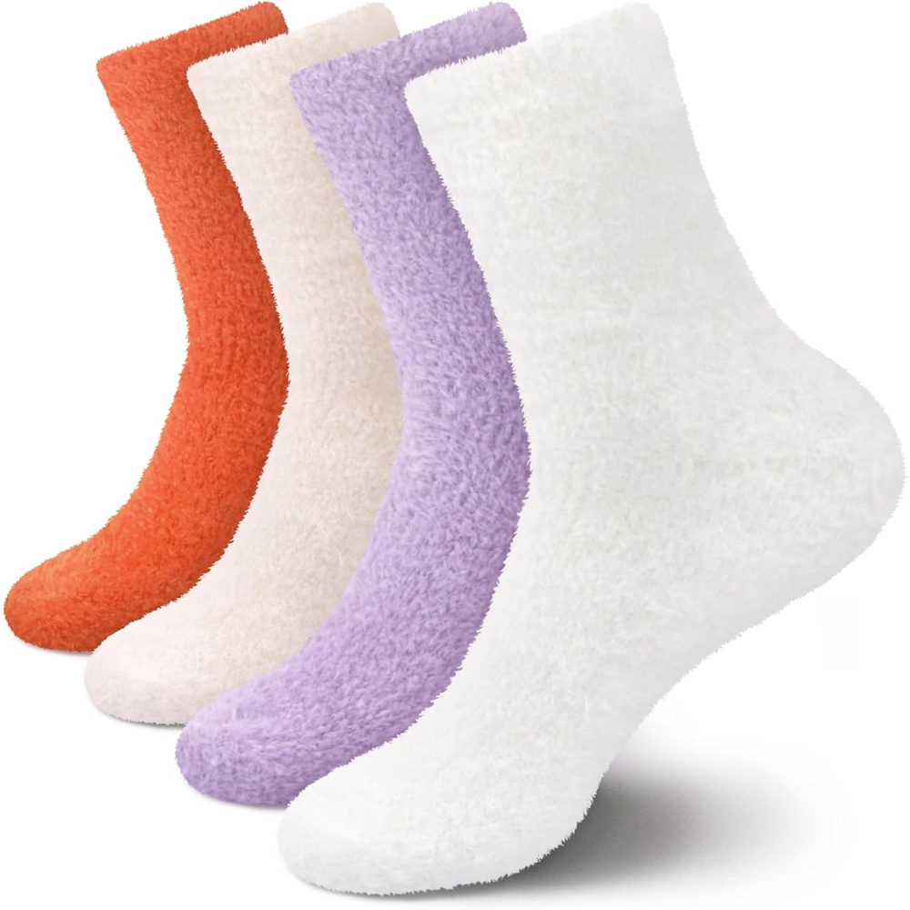 image:imageBambooMN Womens Fuzzy Soft Colored SocksAssortment B