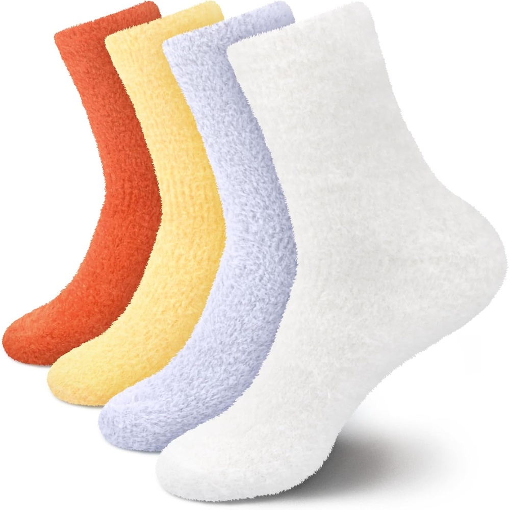 image:imageBambooMN Womens Fuzzy Soft Colored SocksAssortment C