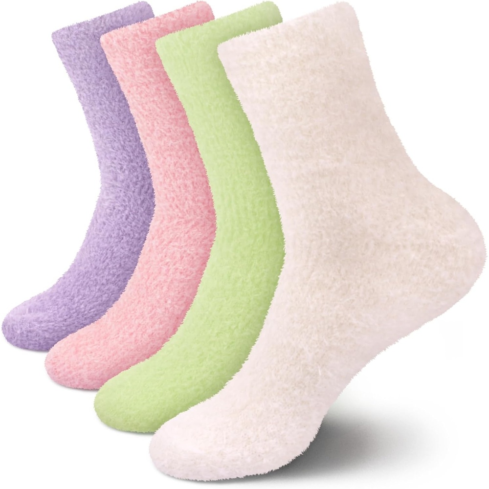 image:imageBambooMN Womens Fuzzy Soft Colored SocksAssortment D