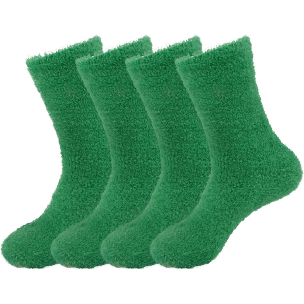 image:imageBambooMN Womens Super Soft and Cozy Feather Light Fuzzy Socks  Multiple Color Options  Two Sizes  Value Packs02  Leafy Green