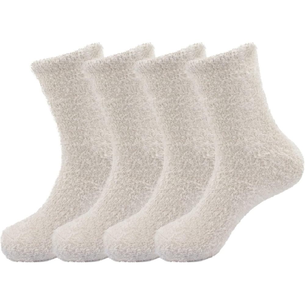 image:imageBambooMN Womens Super Soft and Cozy Feather Light Fuzzy Socks  Multiple Color Options  Two Sizes  Value Packs03  Soft Grey