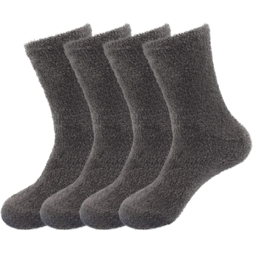 image:imageBambooMN Womens Super Soft and Cozy Feather Light Fuzzy Socks  Multiple Color Options  Two Sizes  Value Packs06  Railroad Grey