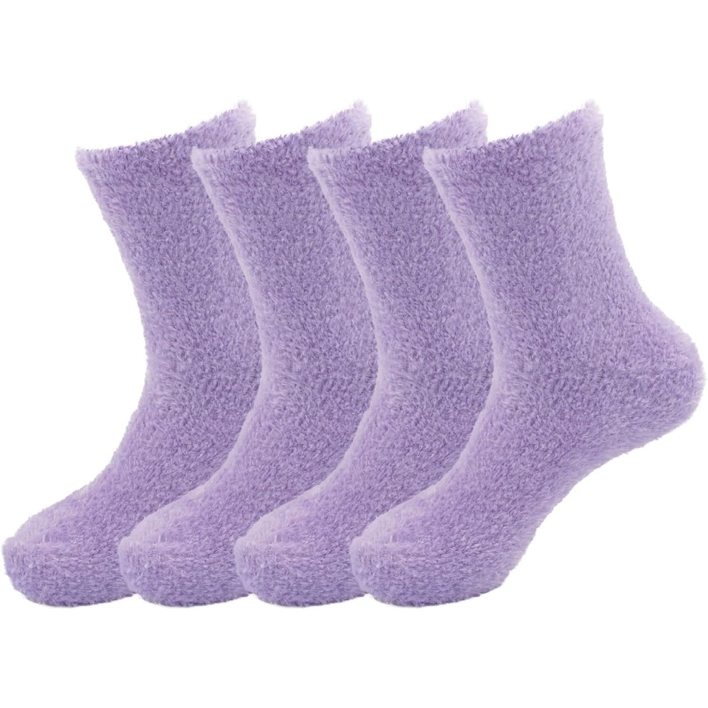 image:imageBambooMN Womens Super Soft and Cozy Feather Light Fuzzy Socks  Multiple Color Options  Two Sizes  Value Packs09  Lilacs Lavender